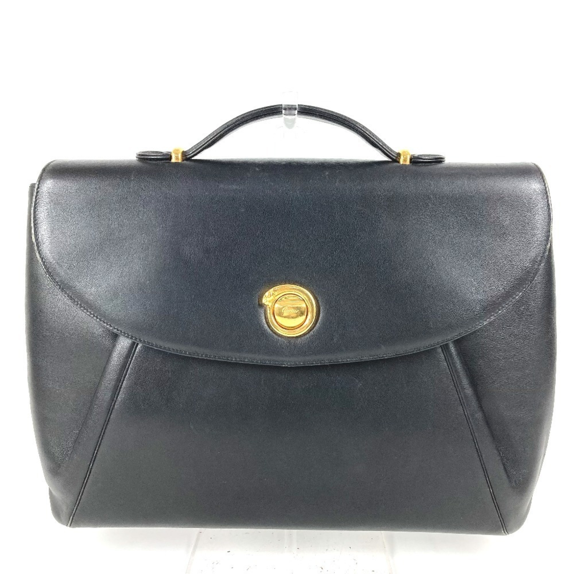 Cartier Panthre Logo Bag, Handbag, Tote Business Leather, Men's, Women's, Black